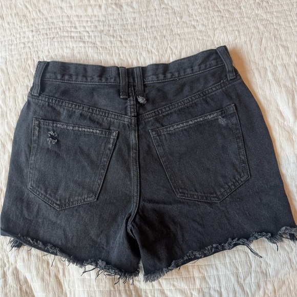 We The Free Black Jean Shorts Distressed Raw-Cut Hem - Picture 6 of 6